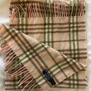 Pink Burberry  Scarf approx 44”